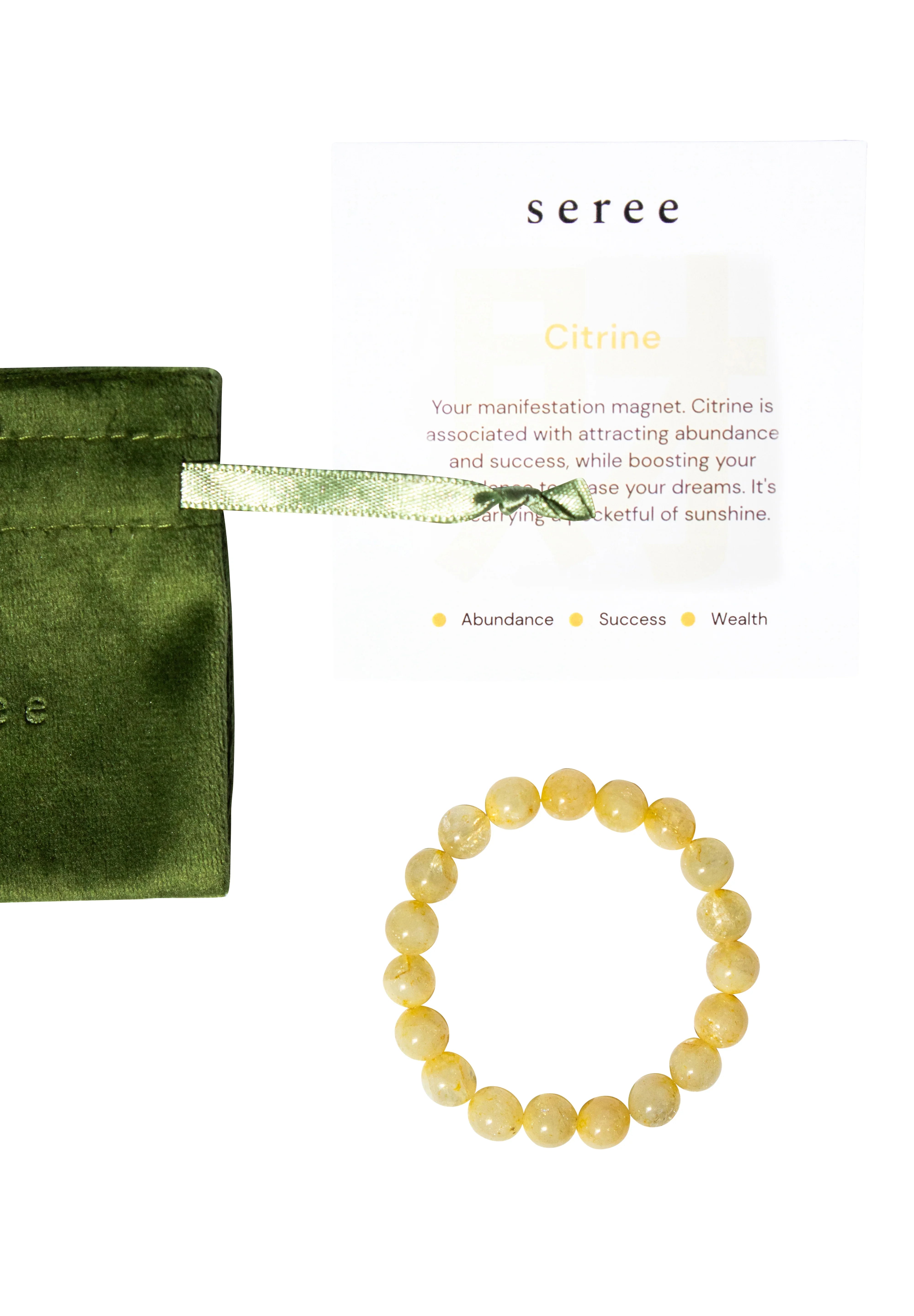 seree - Manifest Collection | Abundance — Yellow Crystal Beaded Bracelet