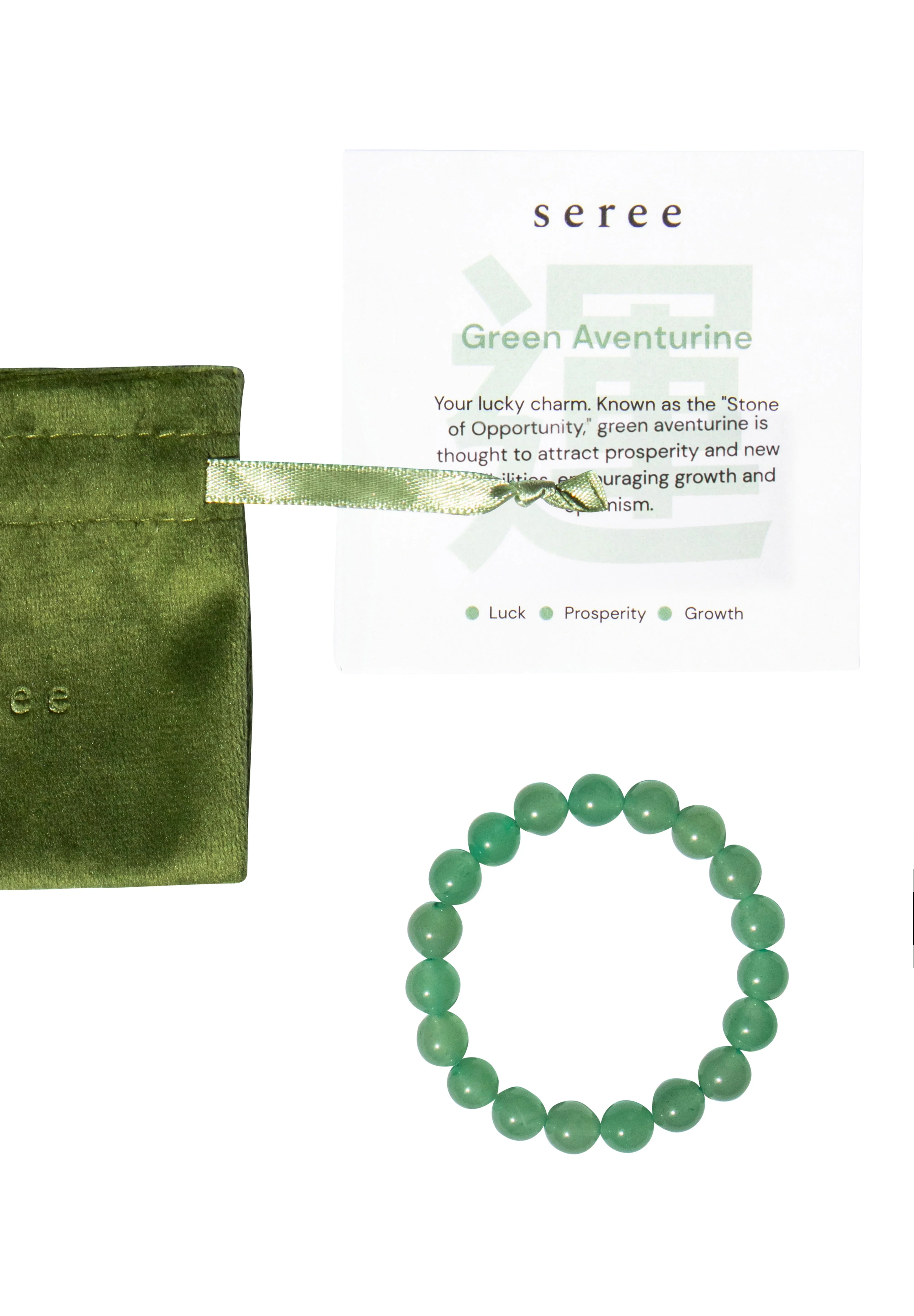seree - Manifest Collection | Luck — Green Crystal Beaded Bracelet