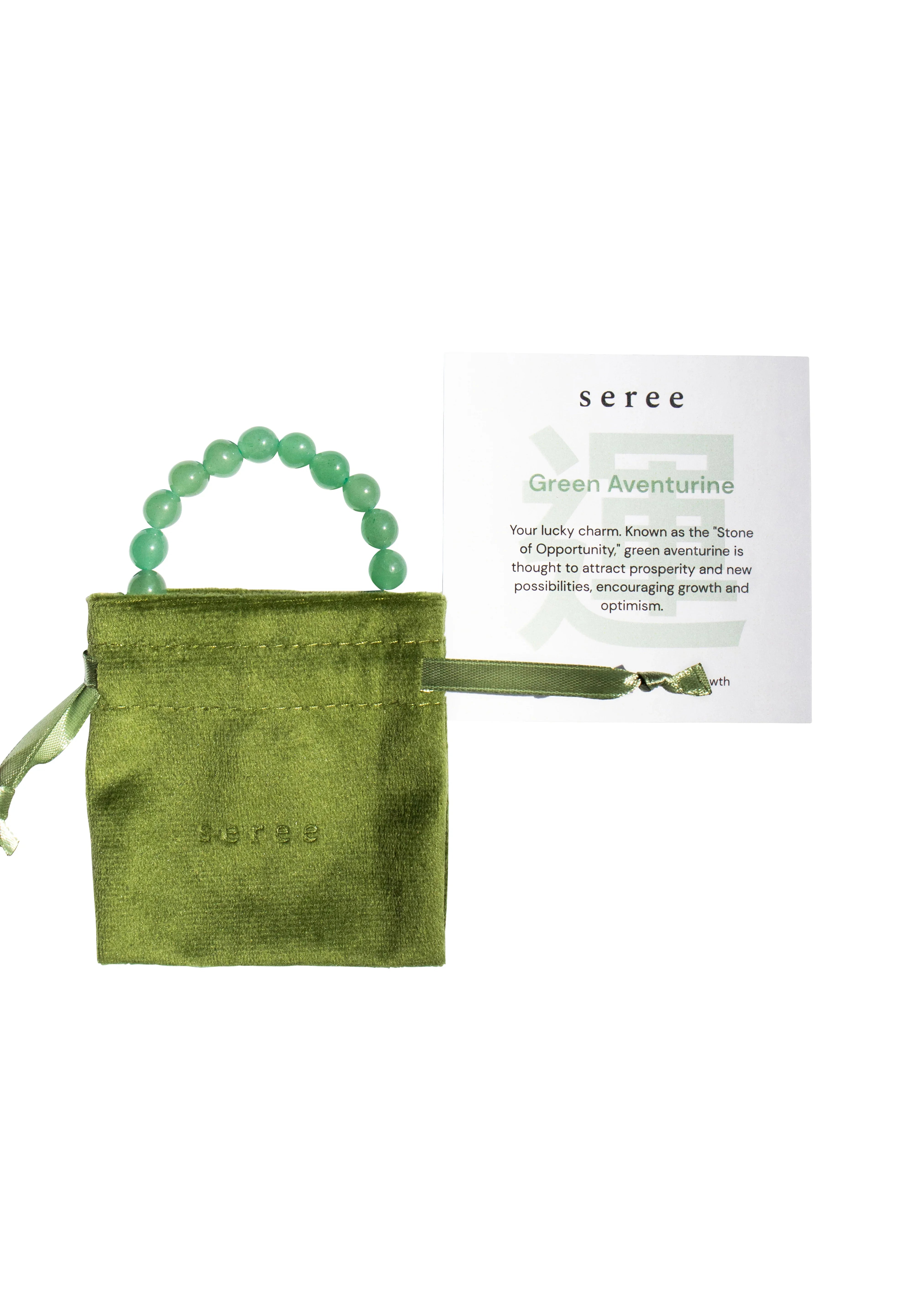 seree - Manifest Collection | Luck — Green Crystal Beaded Bracelet