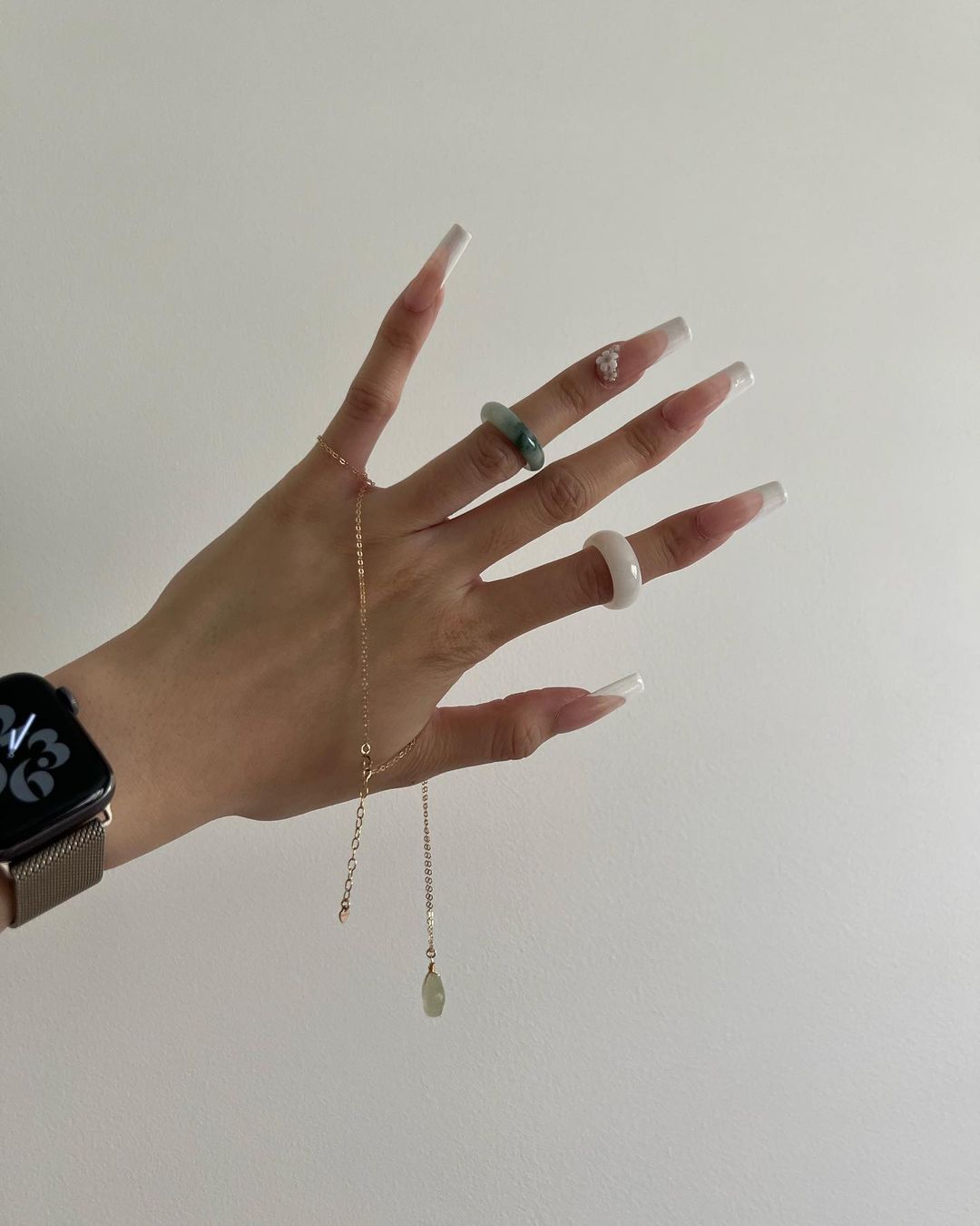 seree - Koi — Mottled Green Jade Ring