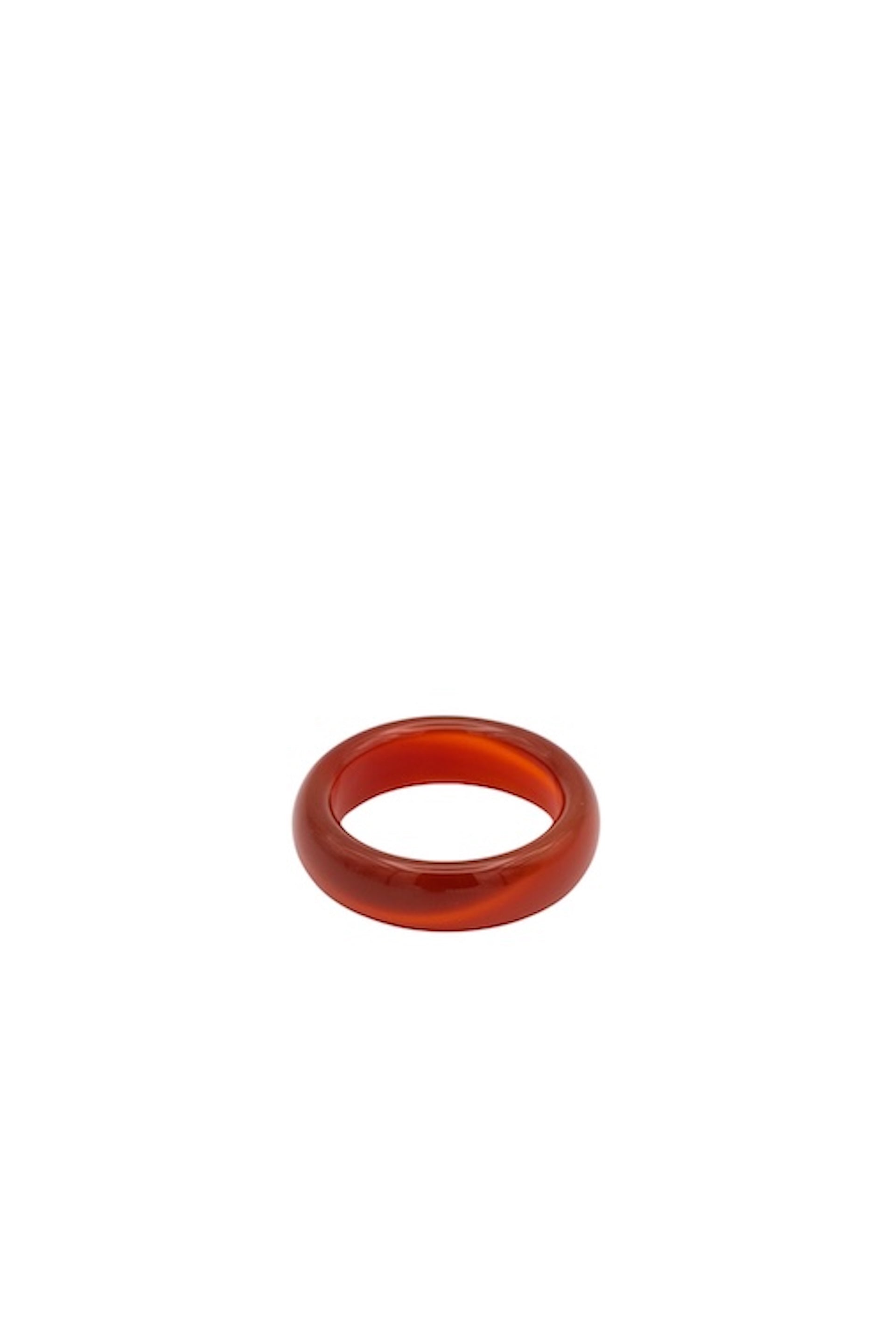 seree - Persimmon — Dark Orange Jade Stone Ring