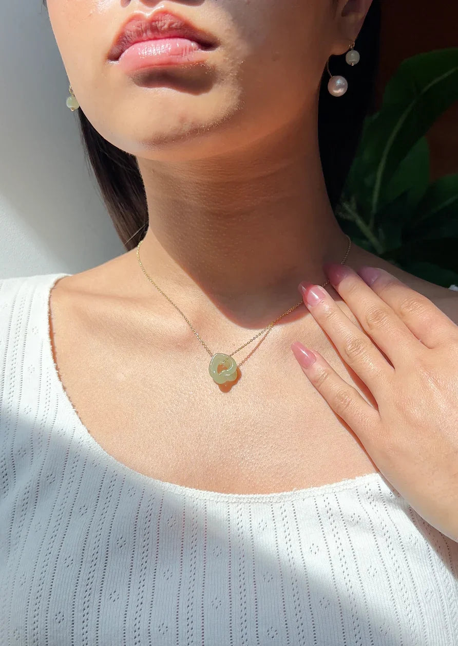 seree - The Hearts — Interlocking Jade Pendant Necklace