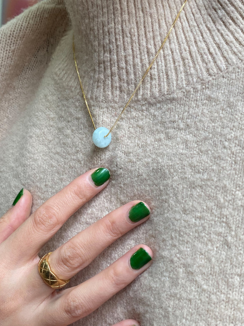 Donut — Green jade pendant necklace | seree
