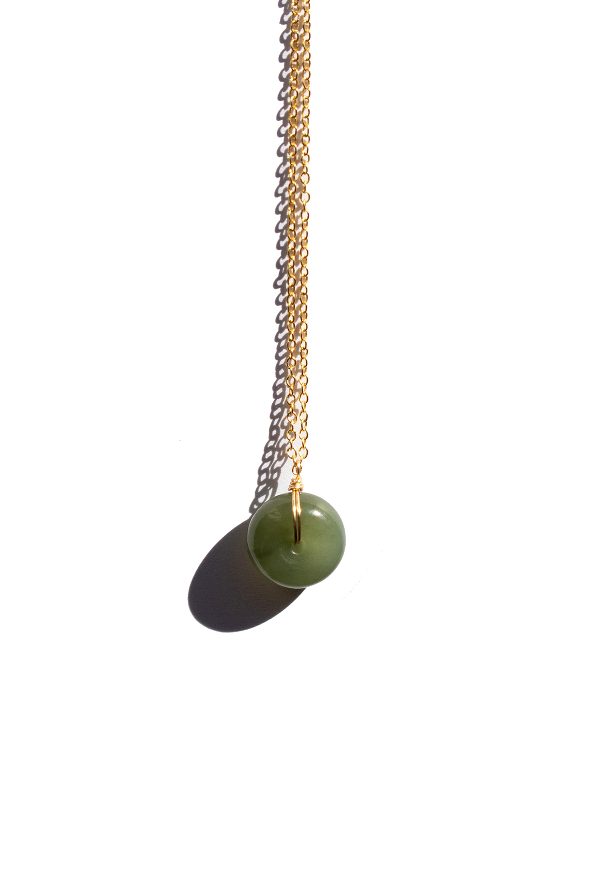 seree - Coin — Green Jade Hollow Necklace
