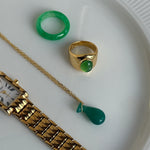 seree - Fudai — Green Jade Stone Pendant Necklace