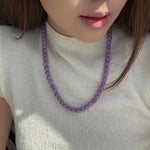 seree - Lilac — Purple Jade Beaded Necklace