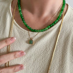 seree - Lime — Green Jade Beaded Necklace