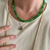 seree - Lime — Green Jade Beaded Necklace