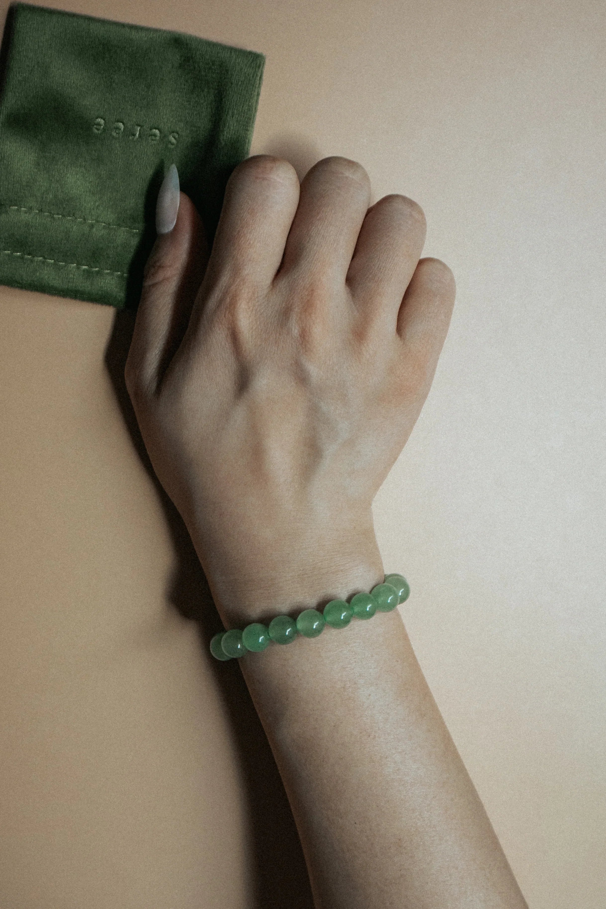 seree - Manifest Collection | Luck — Green Crystal Beaded Bracelet