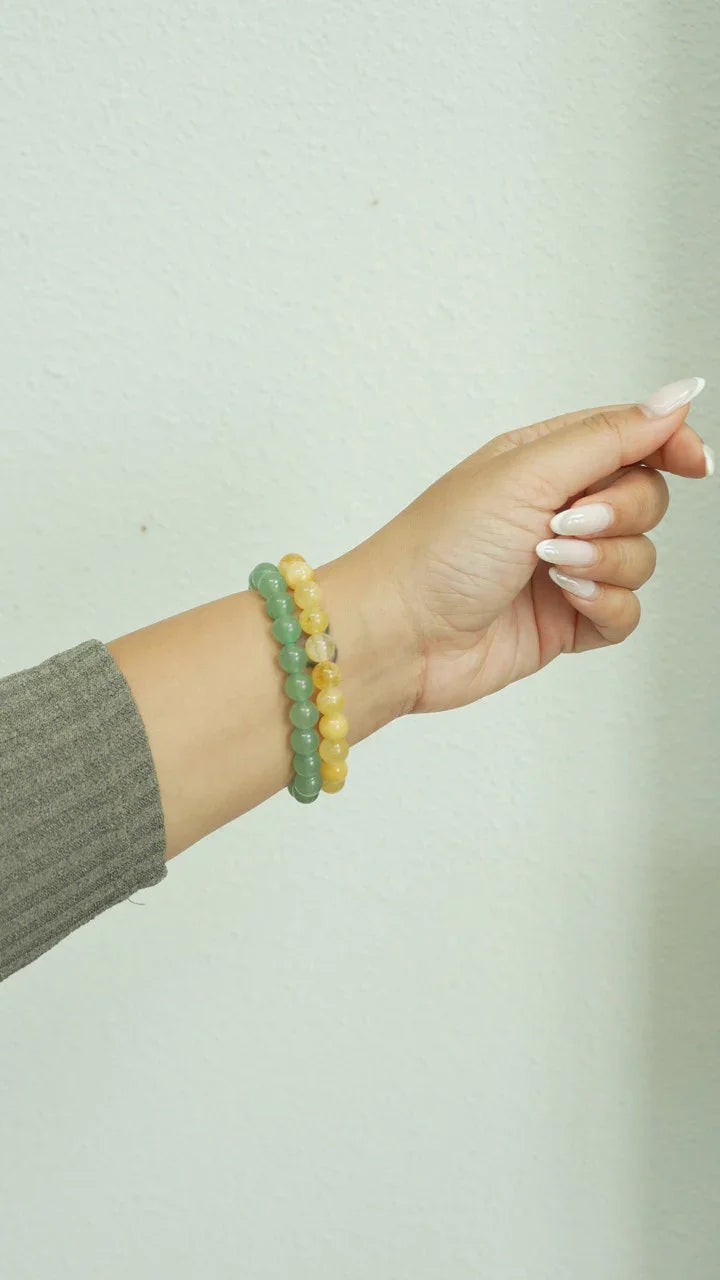 seree - Manifest Collection | Luck — Green Crystal Beaded Bracelet