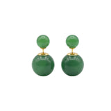seree - Orbit Duo — Double Ended Jade Stone Stud Earrings