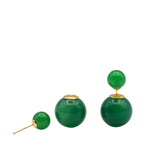 seree - Orbit Duo — Double Ended Jade Stone Stud Earrings