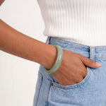 seree - Tennis — Opaque Green Jade Stone Bangle