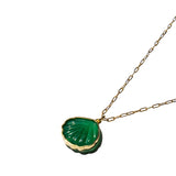 Shell — Green Jade Stone Pendant Necklace