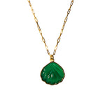 seree - Shell — Green Jade Stone Pendant Necklace