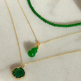 Shell — Green Jade Stone Pendant Necklace