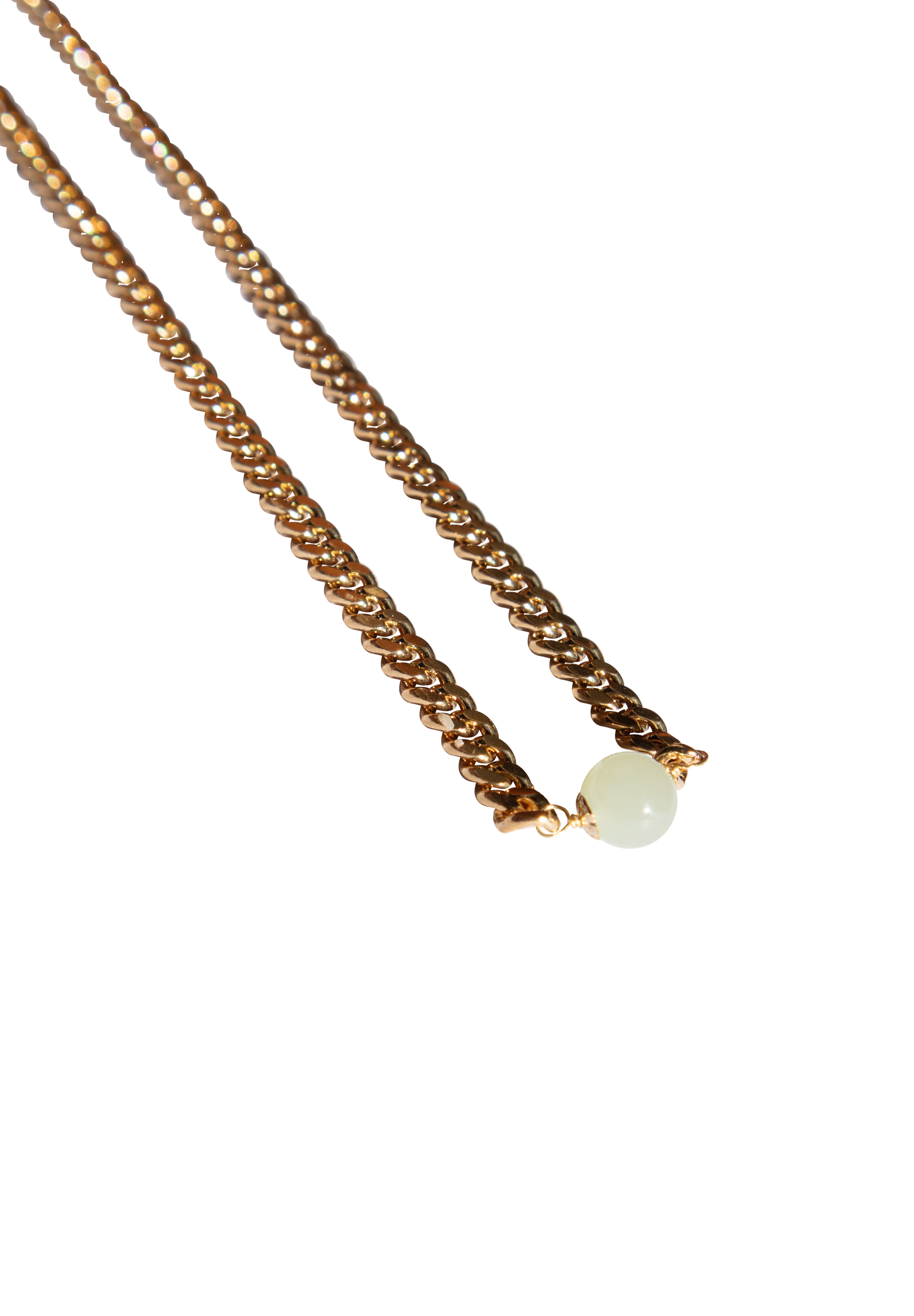 seree - Charlotte — Green Jade Gold Chain Necklace