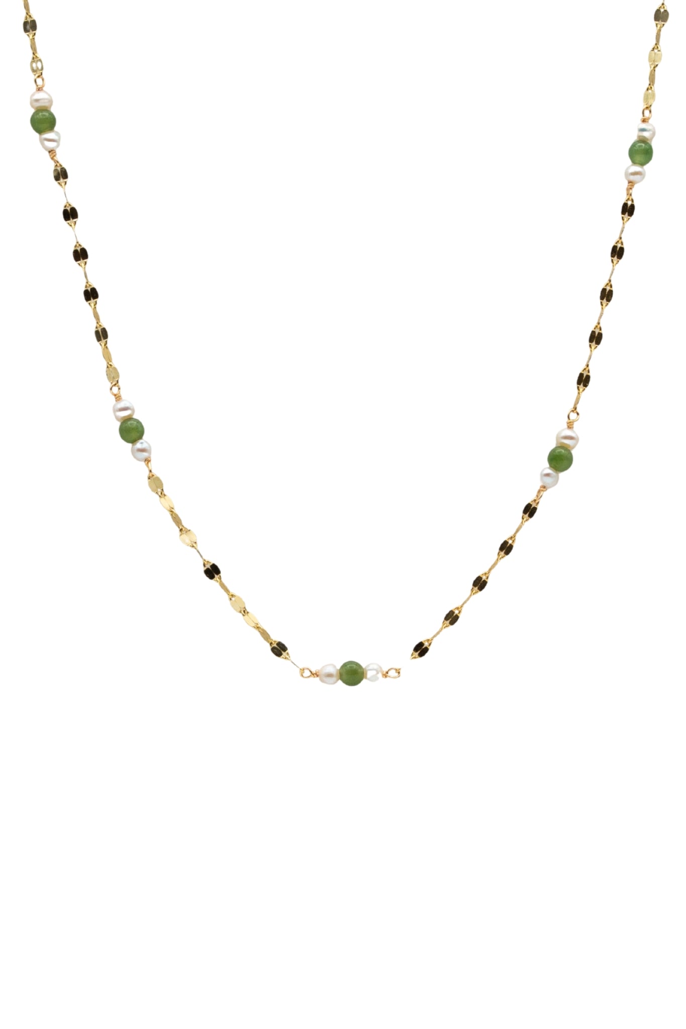 Elena — Jade and Freshwater Pearl Beaded Necklace