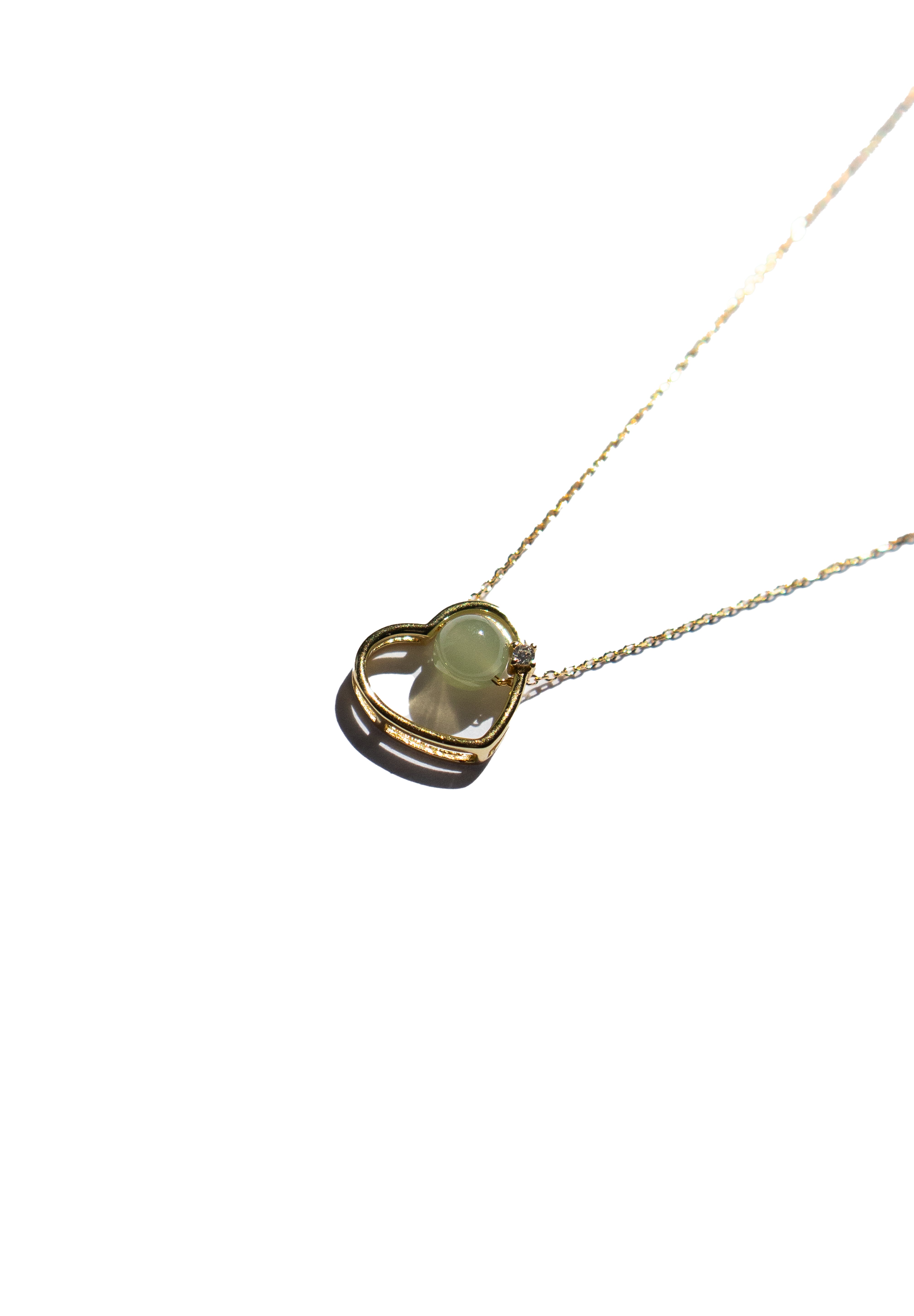 seree - Maison Heart — Green Jade & Zircon Pendant Necklace
