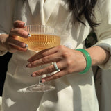 Silk Collection | Agave — Classic Cyan Jade Stone Bangle