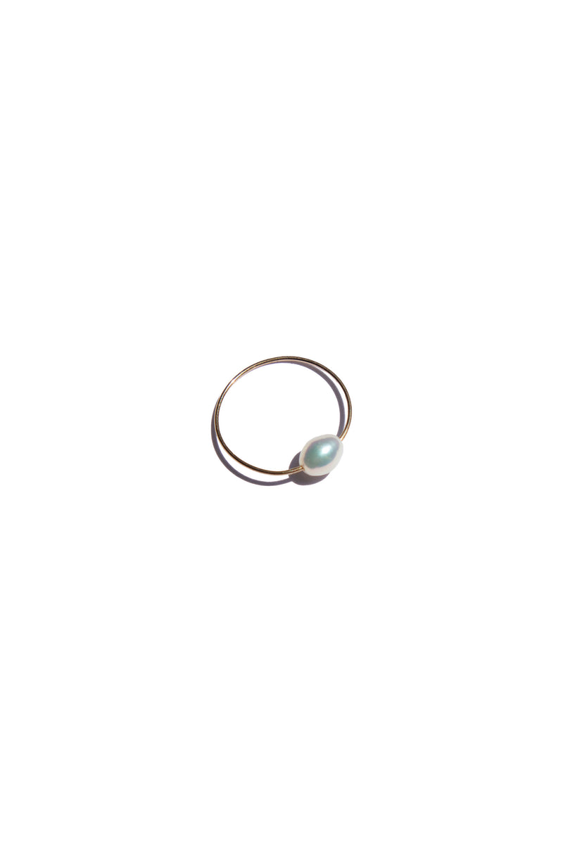 Eden — Freshwater pearl skinny gold ring