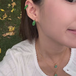 seree - Half Moon — Green Chalcedony Earrings