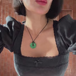 seree - Medallion — Green Jade Cord Necklace