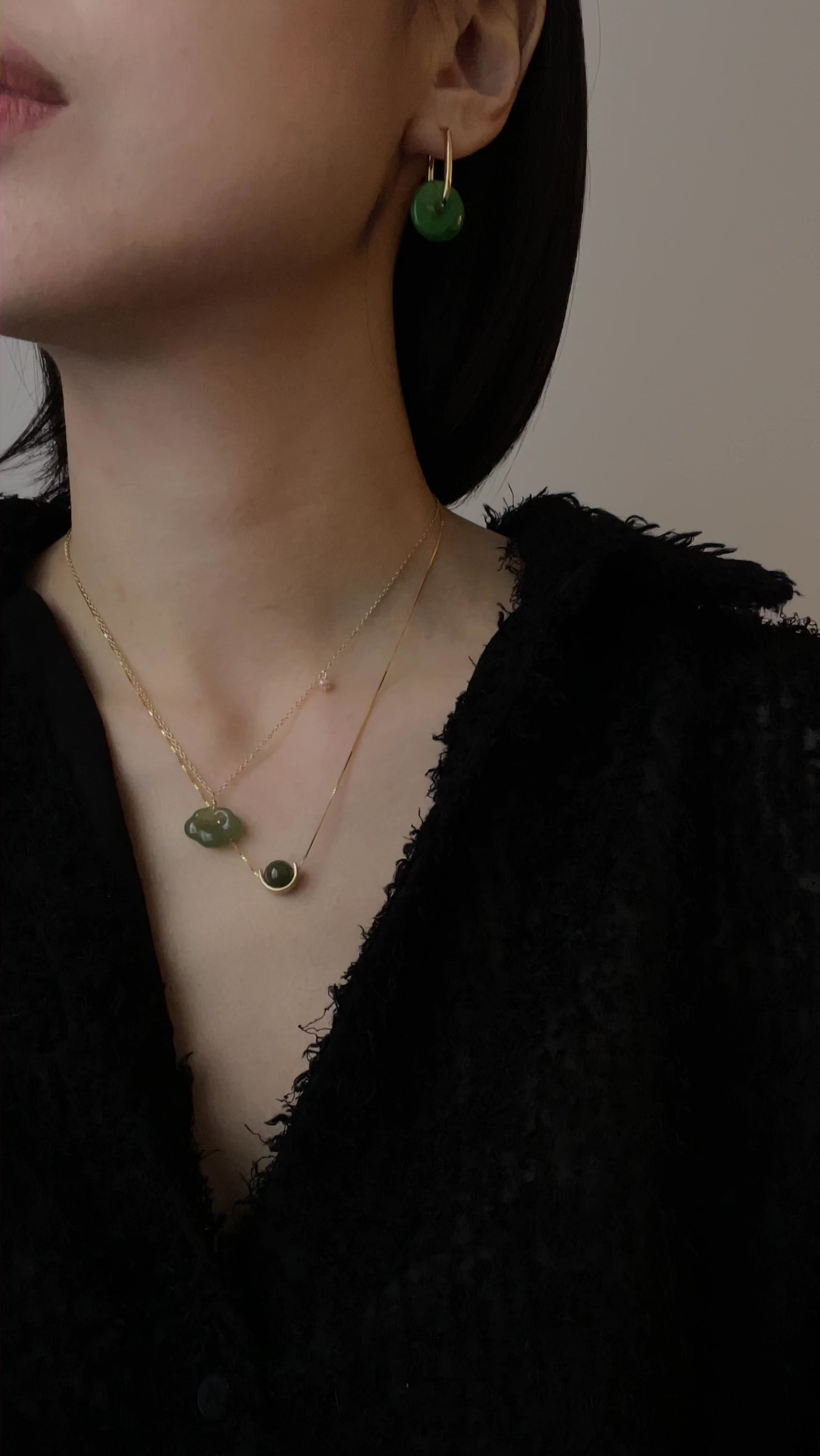 seree - Cloud — Green Jade Pendant Necklace