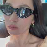 seree - Natalie — Green Jade Hoop Earrings