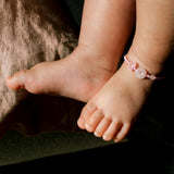 Baby Collection | Donut Charm — Pink Woven Baby Bracelet/Anklet