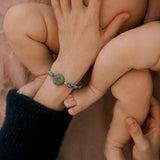 Baby Collection | Year of the Horse — Jade Medallion Blue Woven Baby Bracelet/Anklet