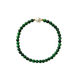seree - Clara — Pearl and Green Chalcedony Beaded Bracelet