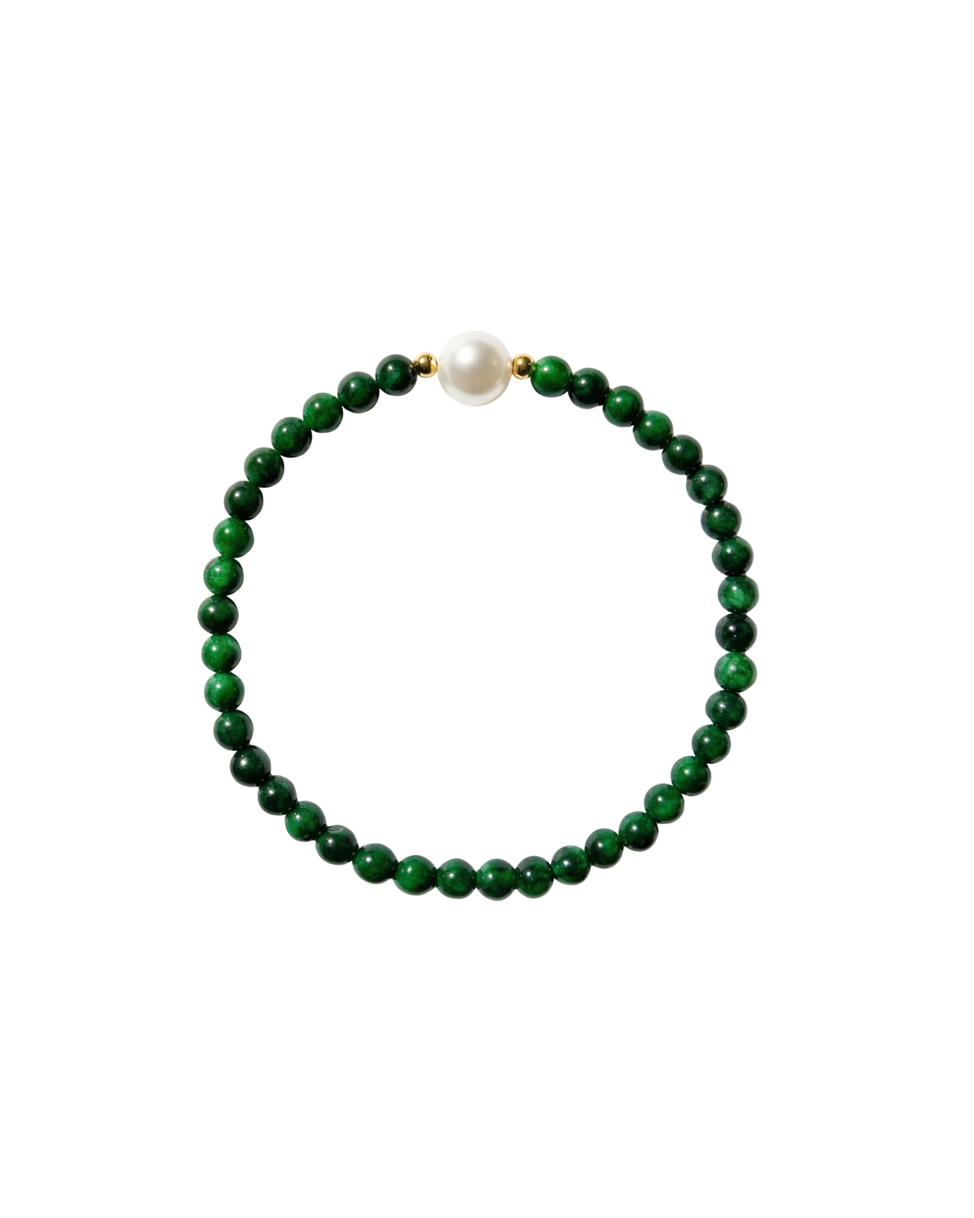 seree - Clara — Pearl and Green Chalcedony Beaded Bracelet
