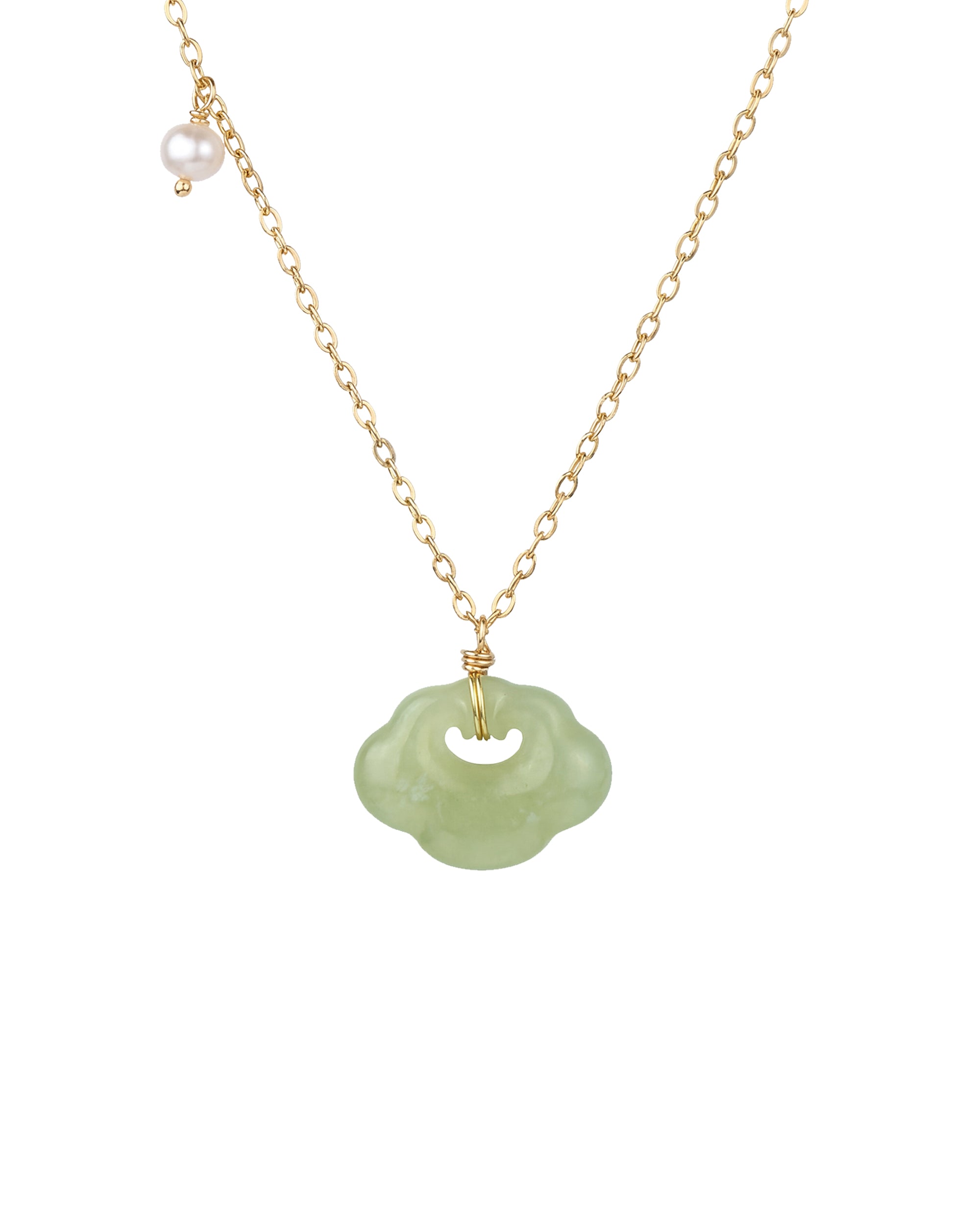 seree - Cloud — Green Jade Pendant Necklace