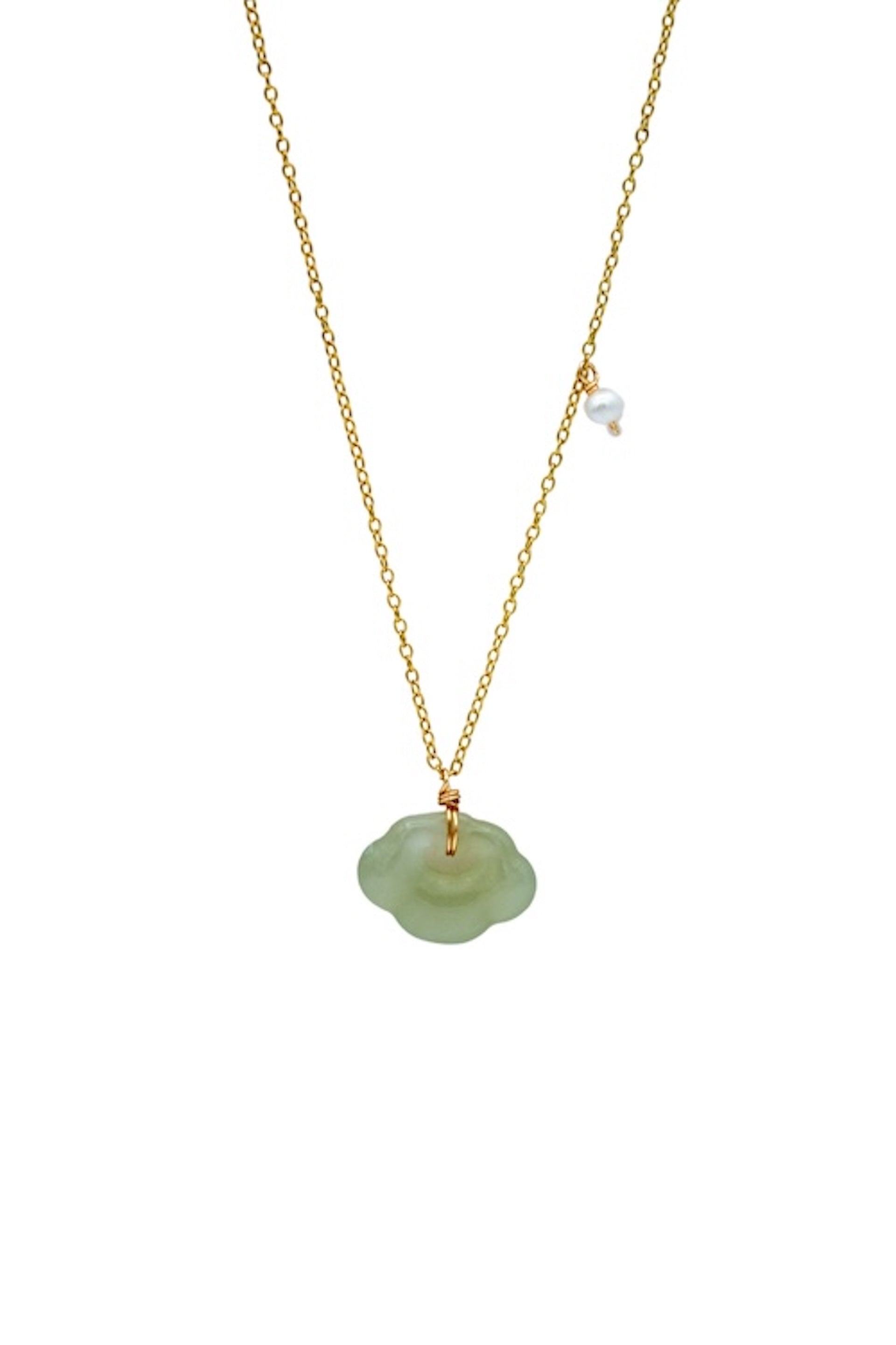 seree - Cloud — Green Jade Pendant Necklace