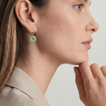 seree - Coin — Green Jade Hollow Earrings