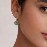 seree - Coin — Green Jade Hollow Earrings