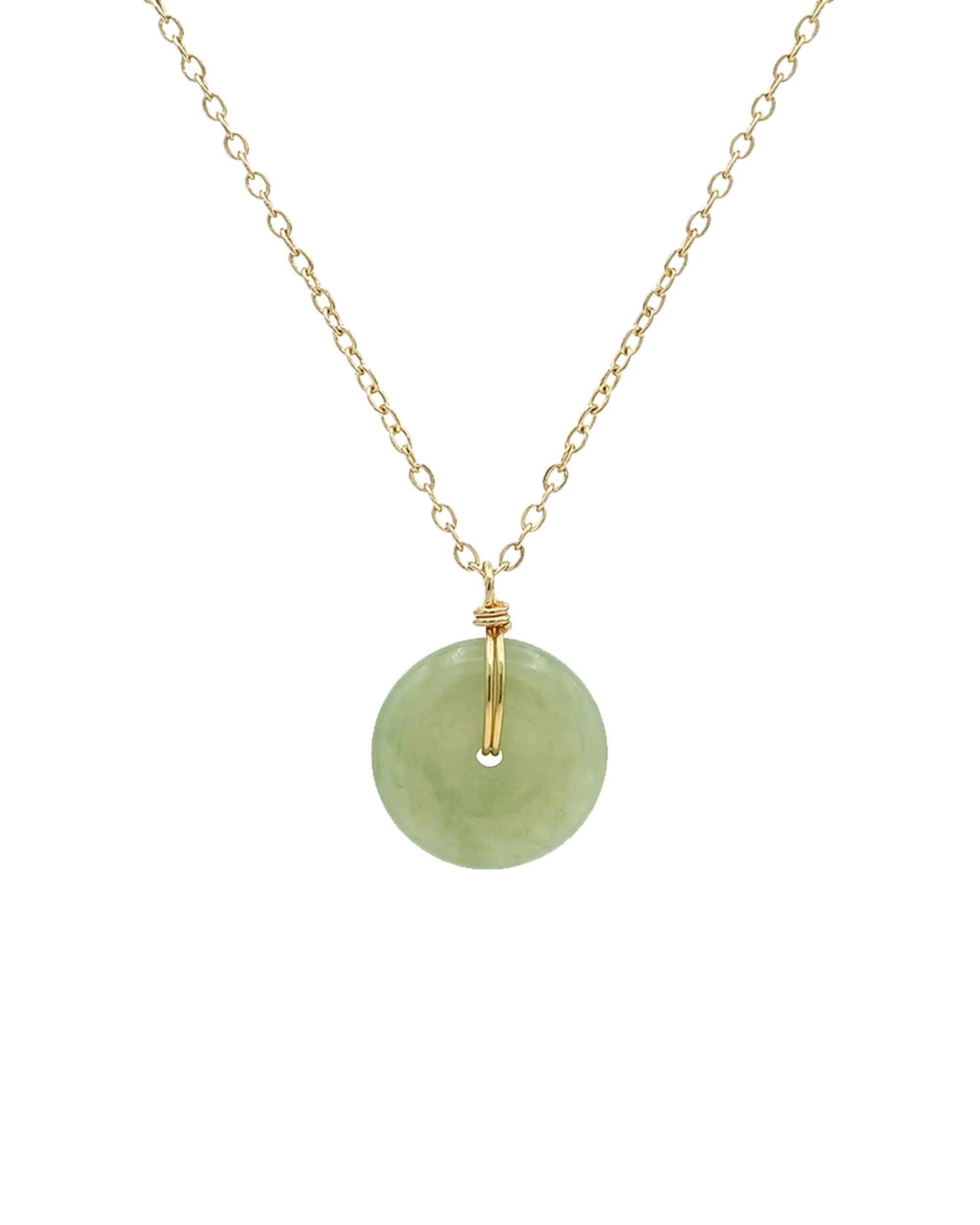seree - Coin — Green Jade Hollow Necklace