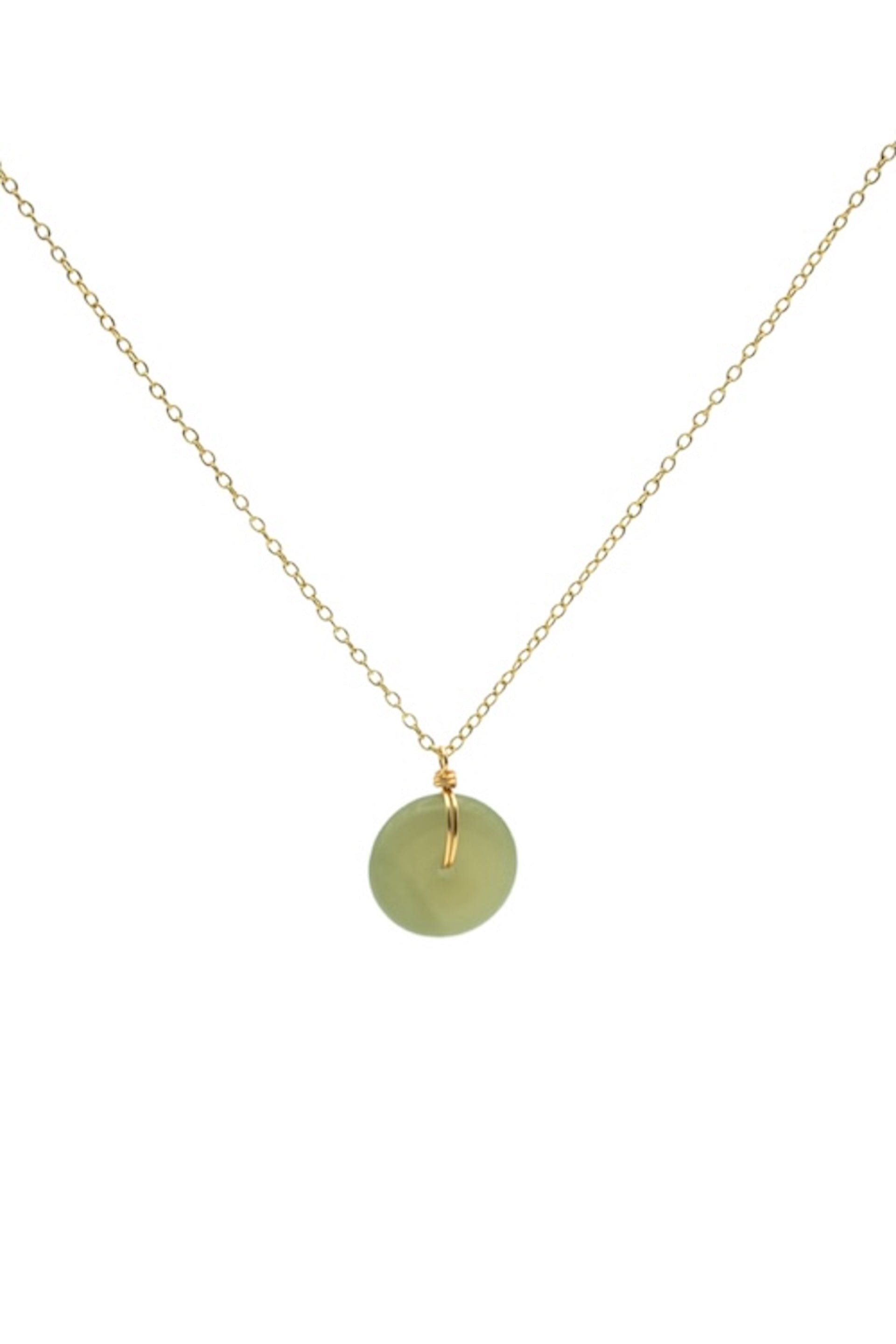 seree - Coin — Green Jade Hollow Necklace