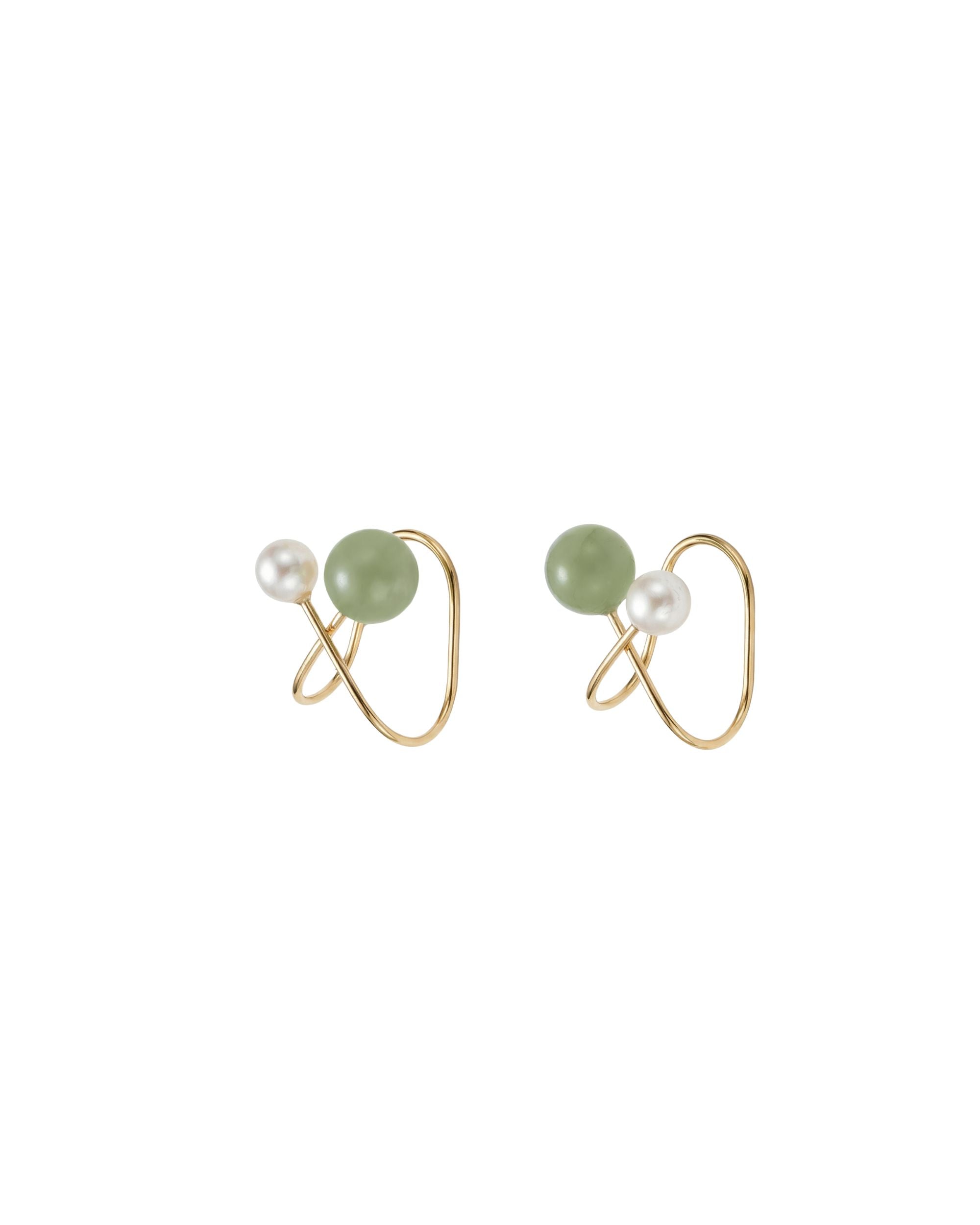seree - Colette — Jade and Pearl Ear Cuffs