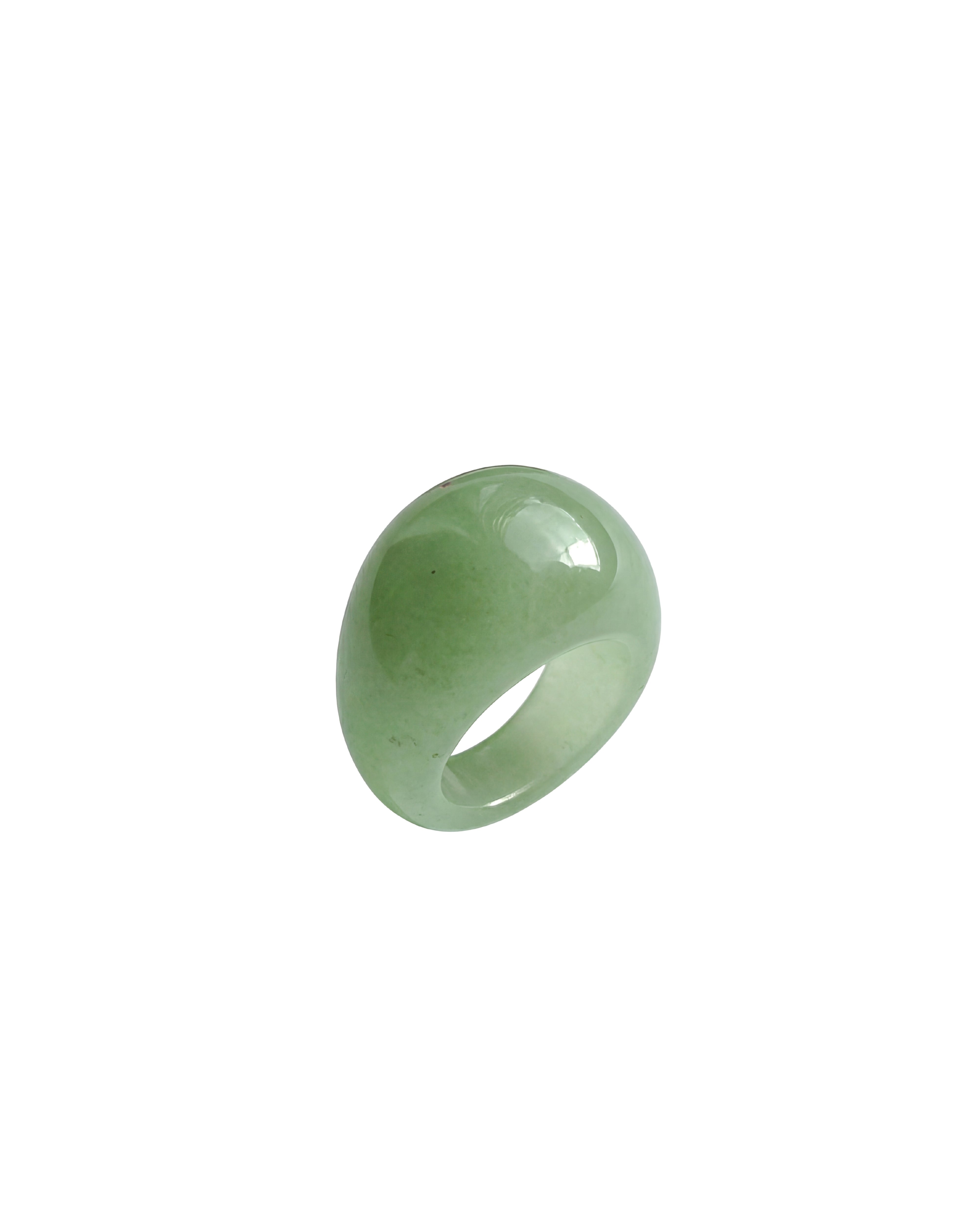 seree Dome — Green Jade Stone Signet Ring