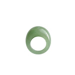 seree Dome — Green Jade Stone Signet Ring