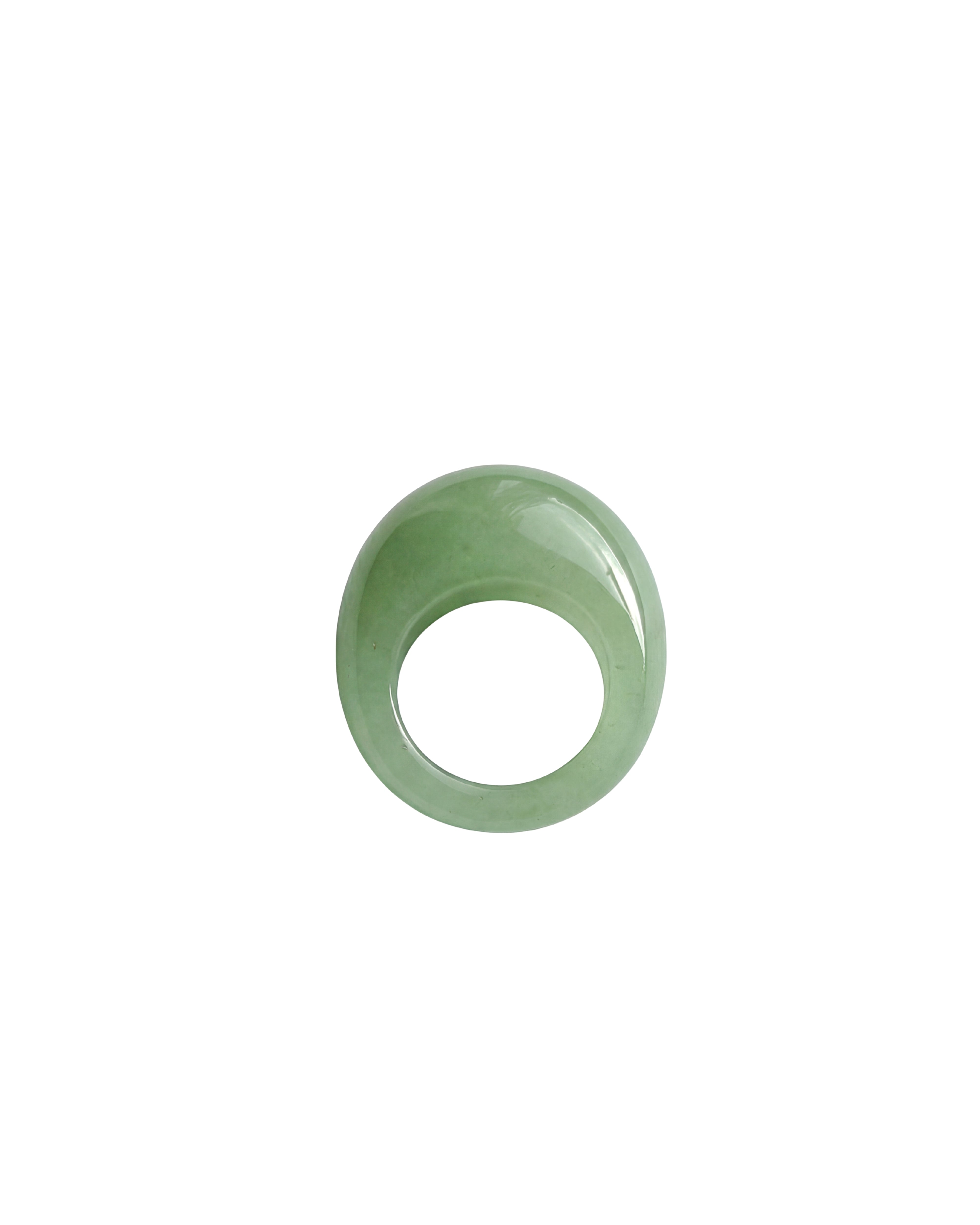 seree Dome — Green Jade Stone Signet Ring