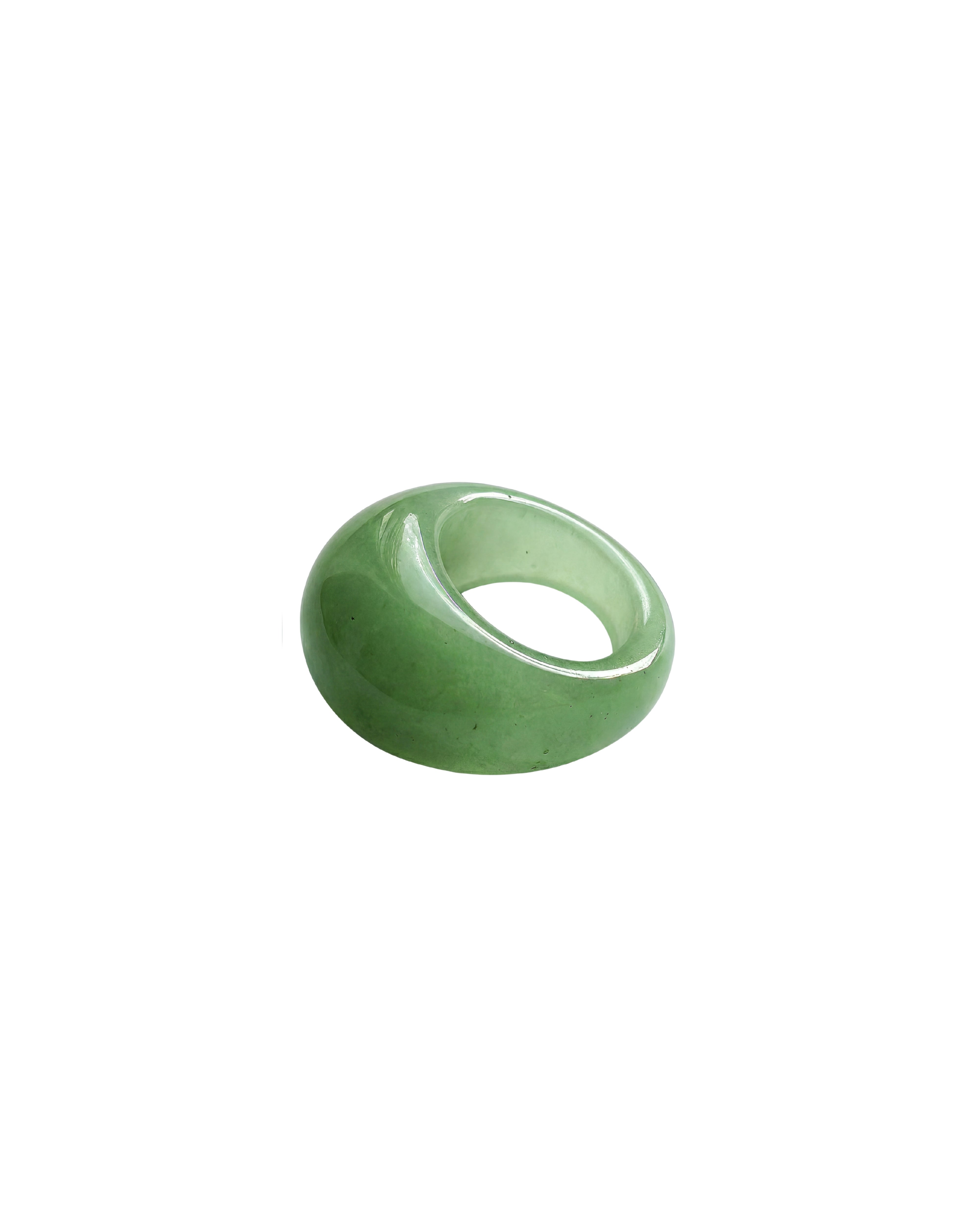 seree Dome — Green Jade Stone Signet Ring