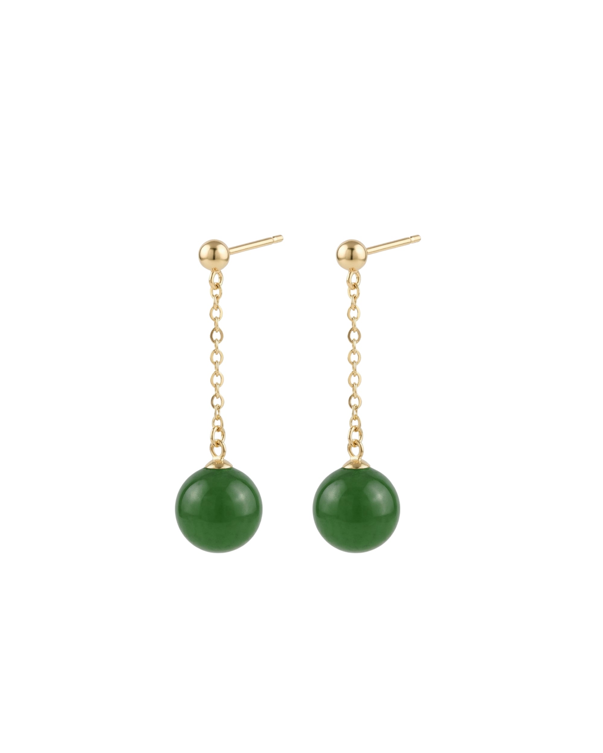seree Atelier | Drew — Green Jade Drop Earrings