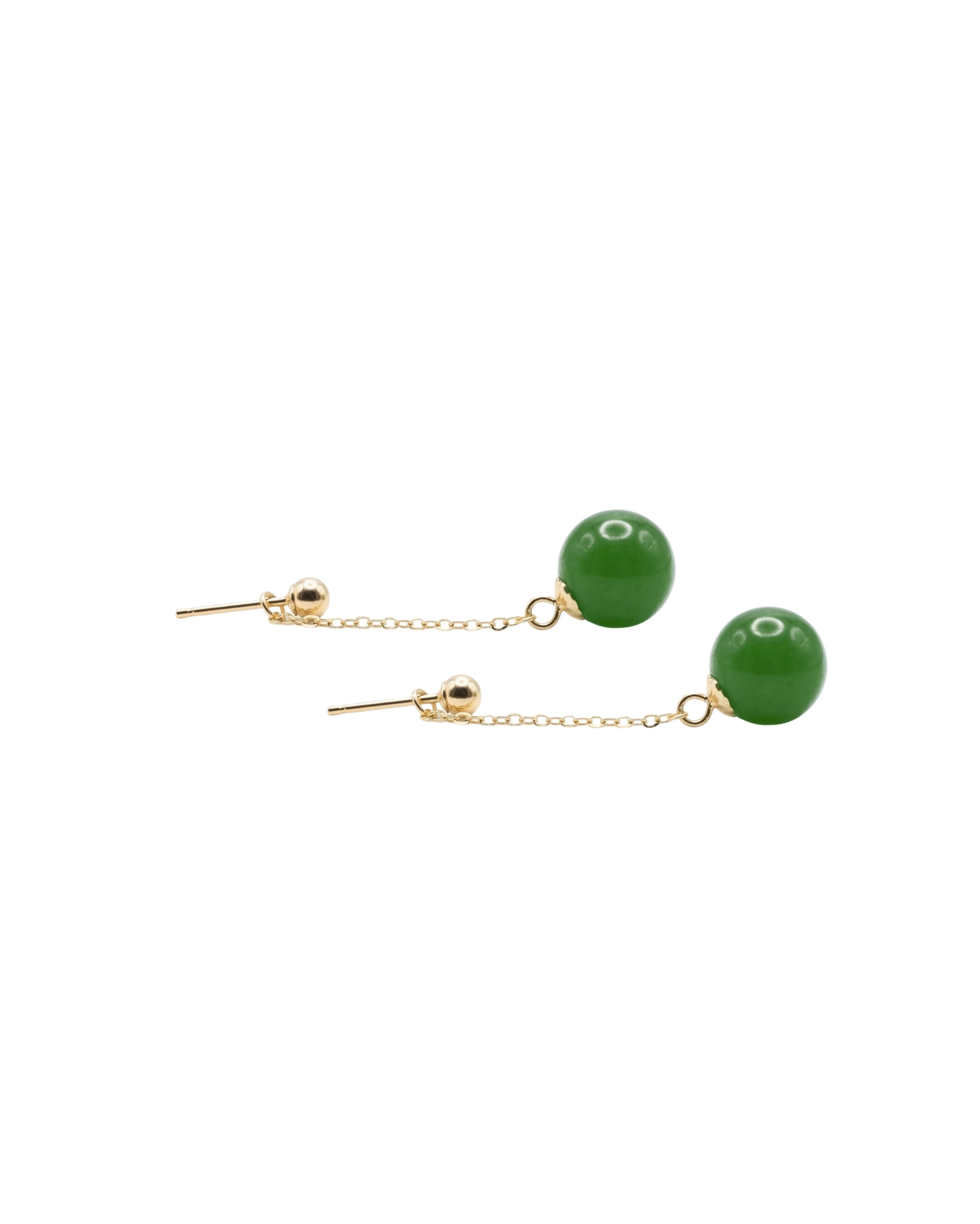 seree Atelier | Drew — Green Jade Drop Earrings
