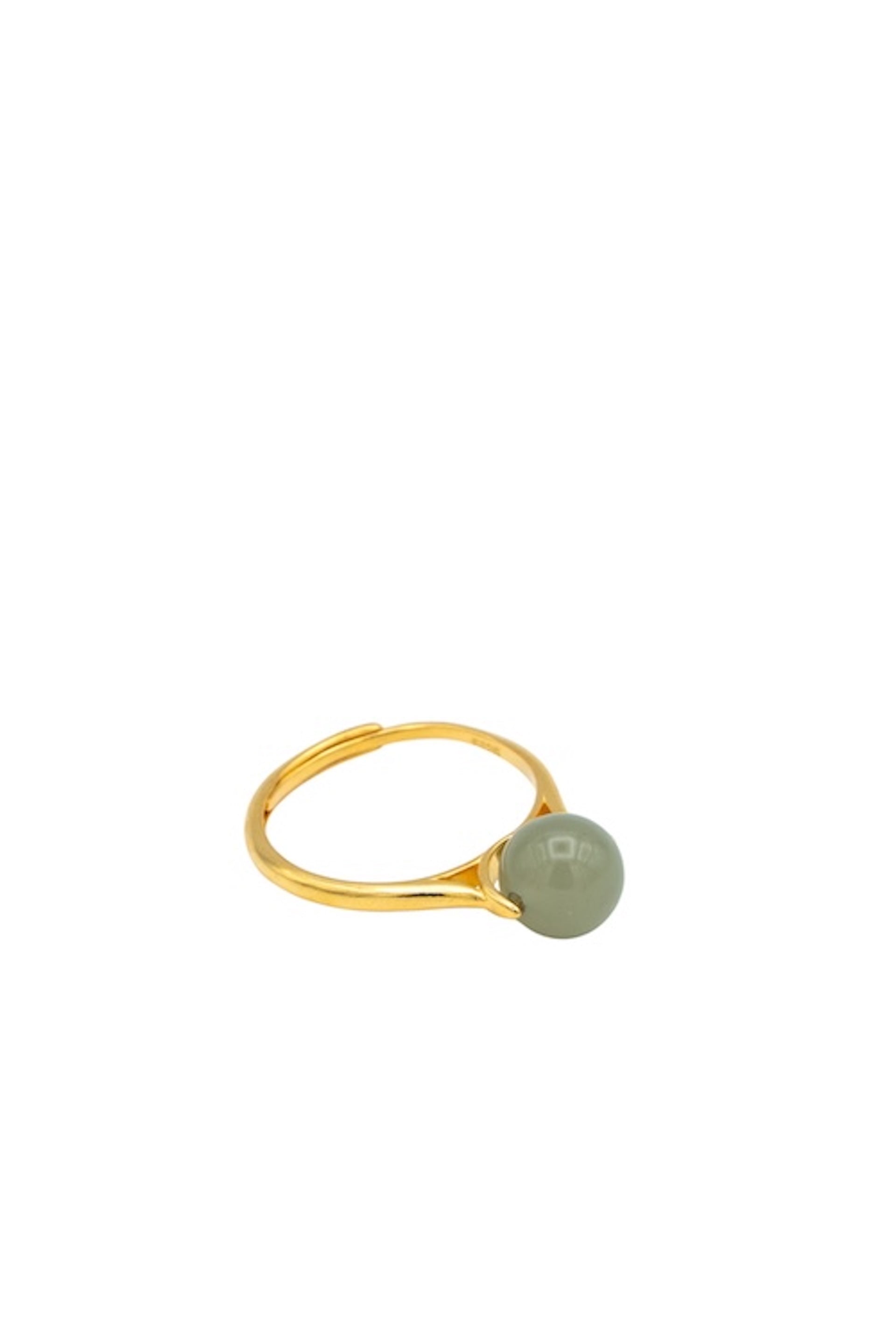 seree - Equinox — Green Bead Jade Ring