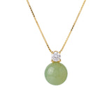 seree - Esther — Green Jade and Zircon Necklace