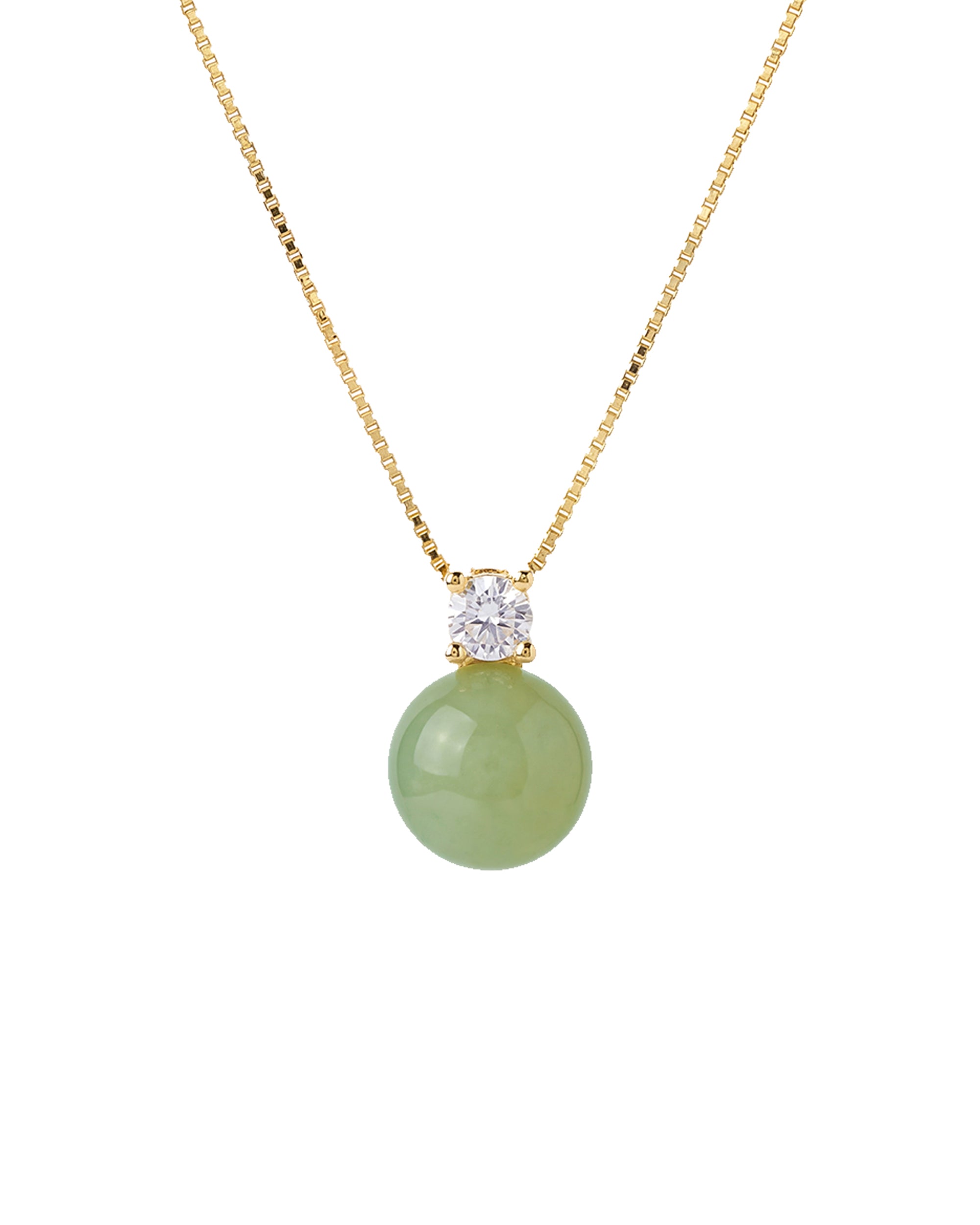 seree - Esther — Green Jade and Zircon Necklace