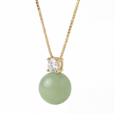 Esther — Green Jade and Zircon Necklace